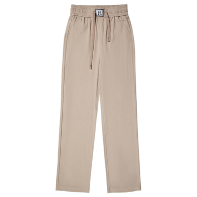 高腰雅鹿阔腿裤女冰丝夏季薄款