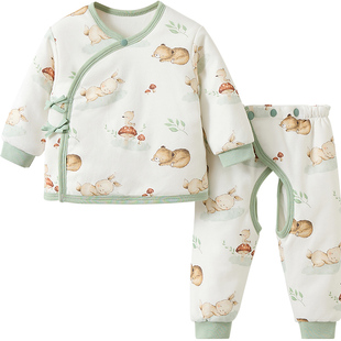 拉夏贝尔新生婴儿衣服秋冬初生0棉衣3月棉袄冬装分体宝宝棉服套装