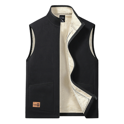 男士羊羔绒立领保暖拉链马甲