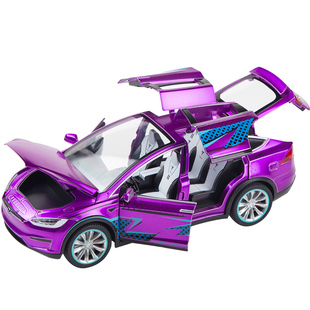 大号特斯拉合金汽车模型儿童仿真modelxY3皮卡回力男孩玩具车摆件