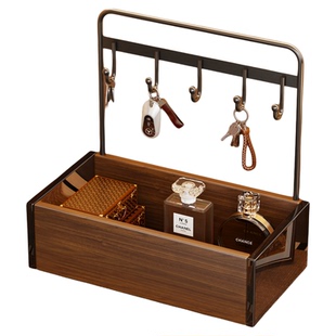 钥匙收纳玄关摆件眼镜放置架桌面置物架实木入户进门首饰展示挂架