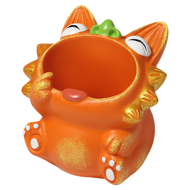 鱼里风物｜云南非遗瓦猫笔筒创意卡通办公书房桌面摆件教师节礼物