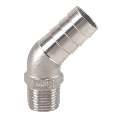 304不锈钢45度外丝宝塔咀弯头