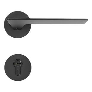 固特北欧风房门锁室内卧室磁吸静音木门把手简约灰黑色锁具通用型