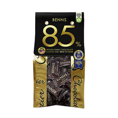 【百补】BENNS贝纳丝黑巧克力纯可可脂烘焙99.9%黑巧零食138g*2包
