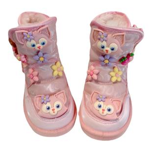 儿童雪地靴女童2025新款冬季防滑加绒加厚大棉鞋防水粉色保暖靴子