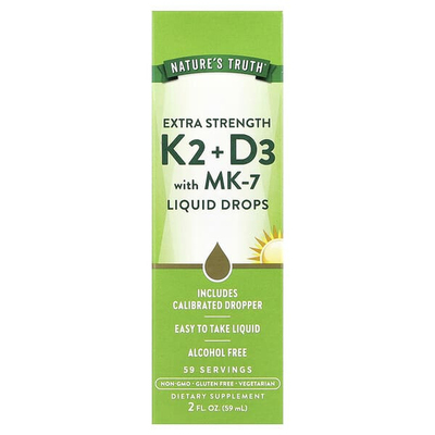 Nature's Truth特强型 D3+K2含 MK-7 滴剂便易吸收骨骼健康
