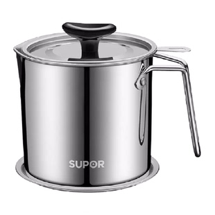 苏泊尔油壶304不锈钢滤油壶滤油渣带过滤网油壶油瓶储油滤油神器