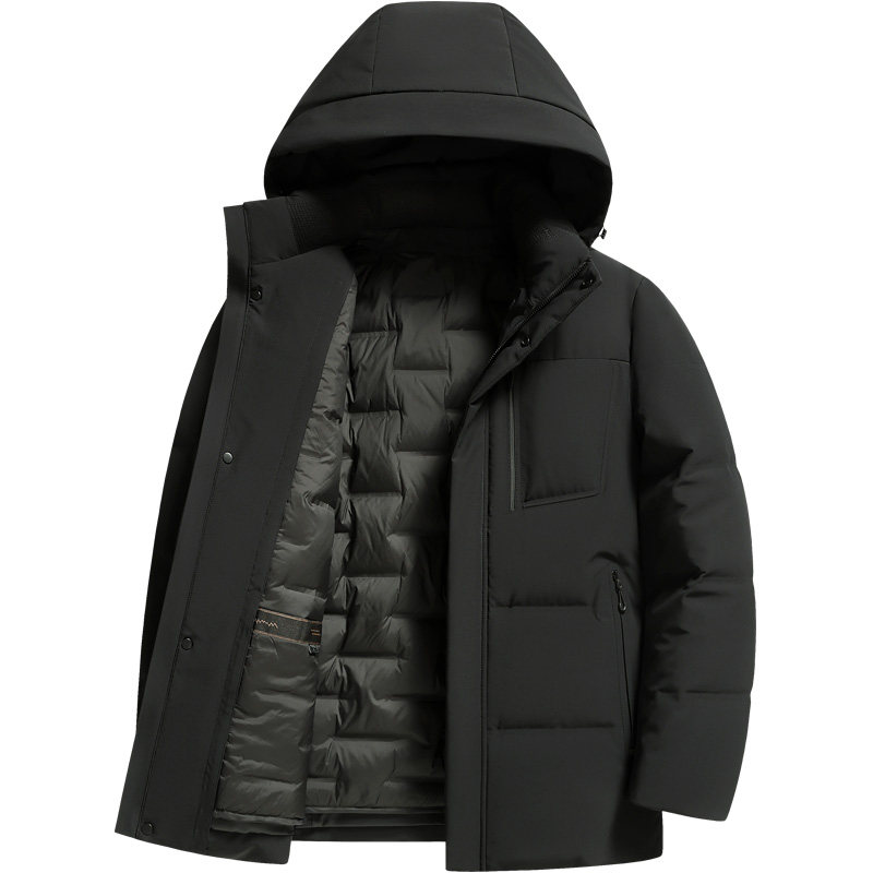 雪中飞双层脱卸内胆牛奶丝羽绒服