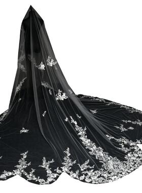 沫朵薇新娘拖尾头纱结婚头纱