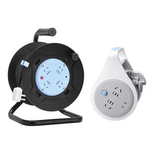 公牛插座电源线盘空盘电缆移动卷线盘拖线插线板无线滚子工程插排