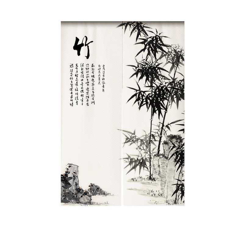 新中式竹子门帘隔断帘卧室遮挡帘