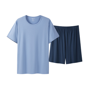 [冰立方]三枪夏季男士家居服套装凉感冰丝莫代尔抗菌防螨薄睡衣