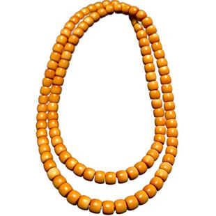 老型橄榄核手串男款脖挂文玩项链长串直切桶珠108颗男士手链女款