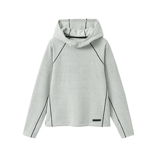 CLOUDSPACE【一体绒】双面绒波浪纹肌理卫衣春季连帽套头衫上衣女