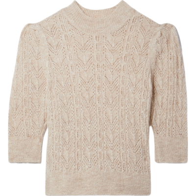 【季末折扣】Veronica Beard女秋冬挑窿针织羊驼毛混纺毛衣