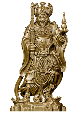 黄铜毗沙门天多闻天王佛像摆件