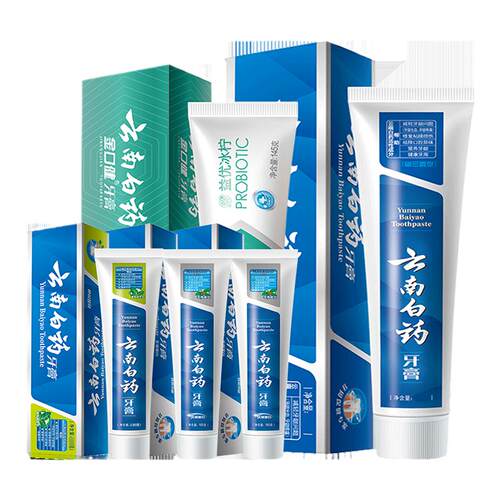 云南白药牙膏薄荷香型冰柠益生菌清新口气套清爽型装赠漱口水