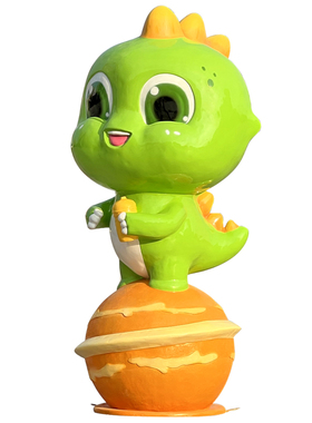 玻璃钢发光卡通龙雕塑吉祥物摆件