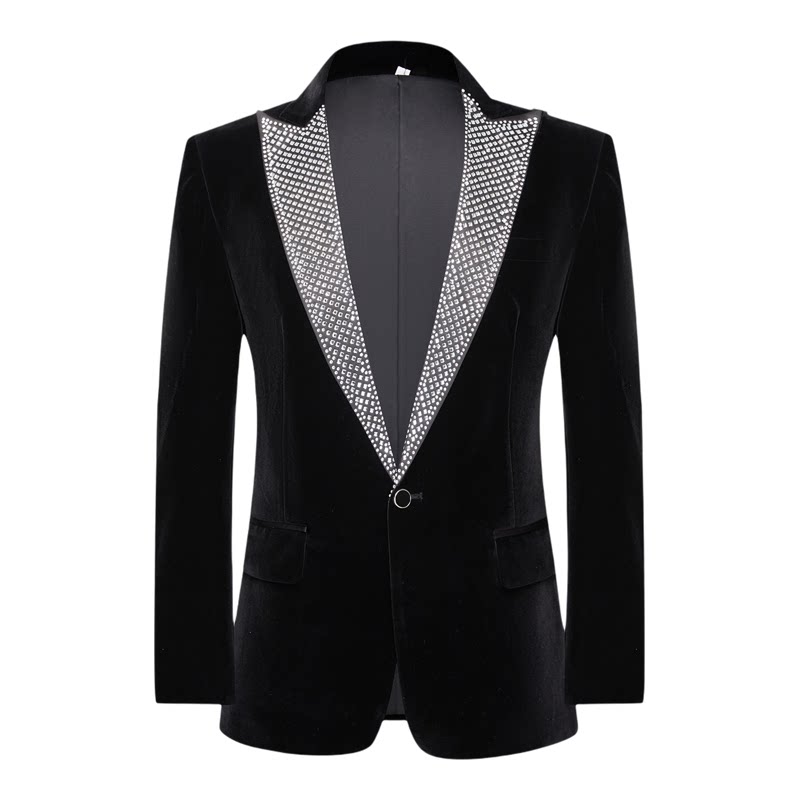 金丝绒西服礼服套装演出服主持人