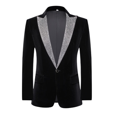 金丝绒西服礼服套装演出服主持人