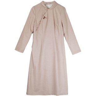 不.退换5-22QDC-212【晚枫幽山】前世今生复古轻中式旗袍式连衣裙