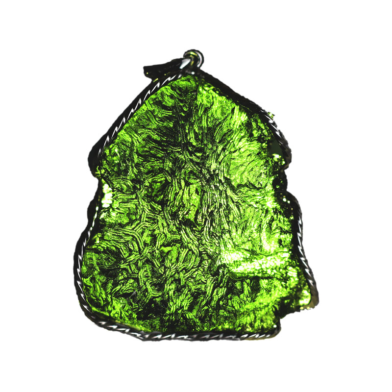 捷克陨石吊坠天然moldavite纯银