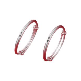 宝宝银手镯9999纯银婴儿古法银镯子儿童男女小孩满月银饰周岁礼物