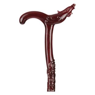 老人拐杖 实木雕刻凤头拐杖 防滑手杖拐棍老年人专用木质拐扙