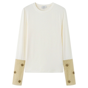 【ICEDUST】hug 2025设计感宽松T恤袖口重工钉珠长袖上衣icedust