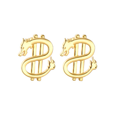 龙年本命年美元龙耳钉女