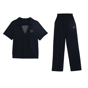 中年妈妈夏装冰丝运动套装女2026新款洋气大码女装短袖休闲两件套