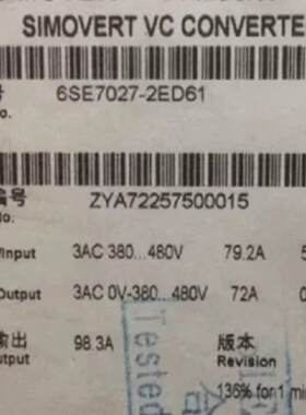 议价6SE7031-5EF60 6SE7014 6SE7016-0TP50 7021-0TP50-Z G91C23F01