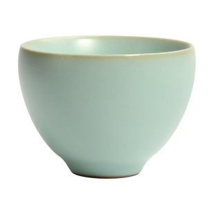 茶学堂新品天青汝窑晓月杯品茗杯主人杯开片茶杯单杯可养工夫茶具