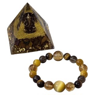 贝奇手作·日进斗金!! 金霸大综合 天然黄虎眼本塔晶命年手串蛇年