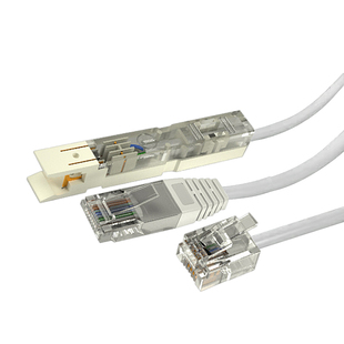 辉宏时代电话鸭嘴跳线纯铜RJ11转rj45语音跳线rj45转rj11网线转鸭嘴头电话跳线110配线架2芯无氧铜白色