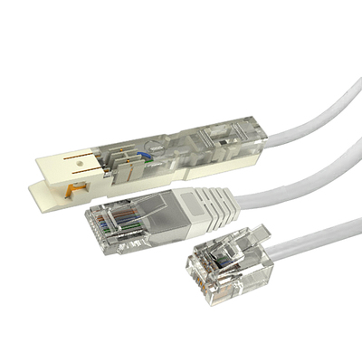 辉宏时代电话鸭嘴跳线纯铜RJ11转rj45语音跳线rj45转rj11网线转鸭嘴头电话跳线110配线架2芯无氧铜白色