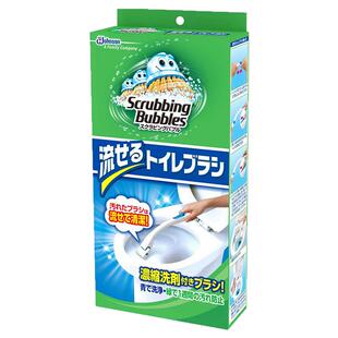 日本庄臣一次性免洗马桶刷家用无死角长柄免打孔日式厕所马桶刷子