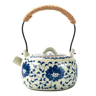 汝窑青花提梁壶防烫麻绳提把家用功夫茶具泡茶器陶瓷盖碗茶杯单品