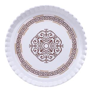 超大盘子密胺海鲜55cm18寸圆形特大号水果拼盘摆盘大盘鸡抓饭盘子