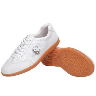 太极鞋女款真皮牛筋底太极拳品牌鞋八段锦练功鞋男软牛皮劲武新款