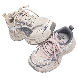 小米步女童运动鞋春季新款透气软底老爹鞋儿童户外防滑跑步鞋大童