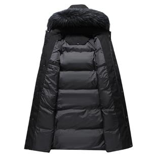 羽绒服男长款过膝冬季加厚中长款棉服韩版修身防寒保暖白鸭绒外套