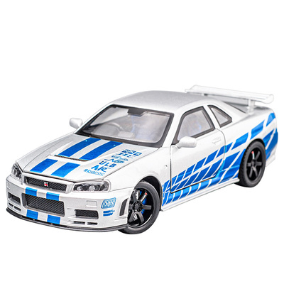 日产GTRR34合金模型玩具车