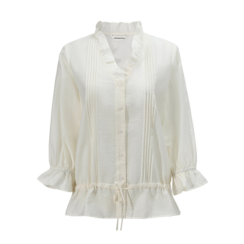 NONRESTRAIN法式微透七分袖衬衫