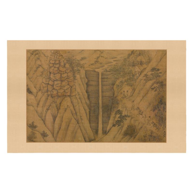 1:1李公麟龙眠山庄图山水人物画国画微喷古代名画复制品装饰画