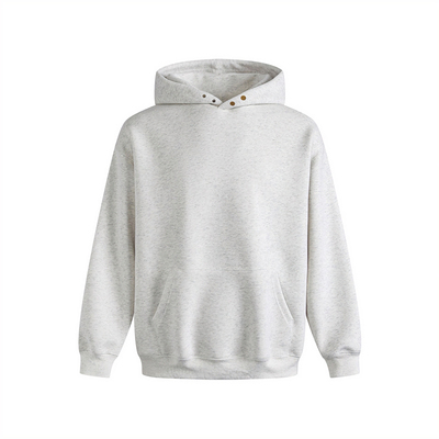 STA旗舰店美式纽扣连帽卫衣男女秋冬季潮牌高街纯棉灰色加绒外套