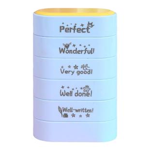 教师积木款五合一奖励批改作业评价小学表扬鼓励儿童英文组合印章