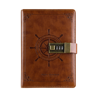 卡杰密码本子带锁日记本个性手帐本复古手账学生记事本笔记本定制