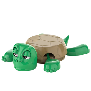 创意搞笑乌龟茶杯垫会动王八造型摆件仿真动物按压瞪眼变脸模型3